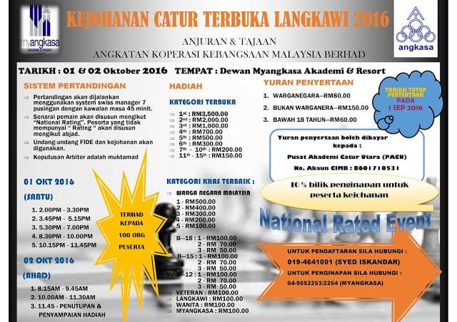 Kejohanan Catur Terbuka Langkawi 2016